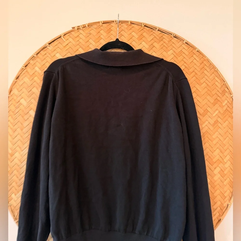 PACT WOMEN’S CLASSIC FINE KNIT POLO SWEATER ORGANIC COTTON DARK ACADEMIA PREP - Picture 10 of 13